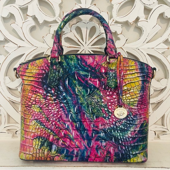 Brahmin Duxbury Satchel Desire Melbourne Leather Bold Colorful - Picture 9 of 9